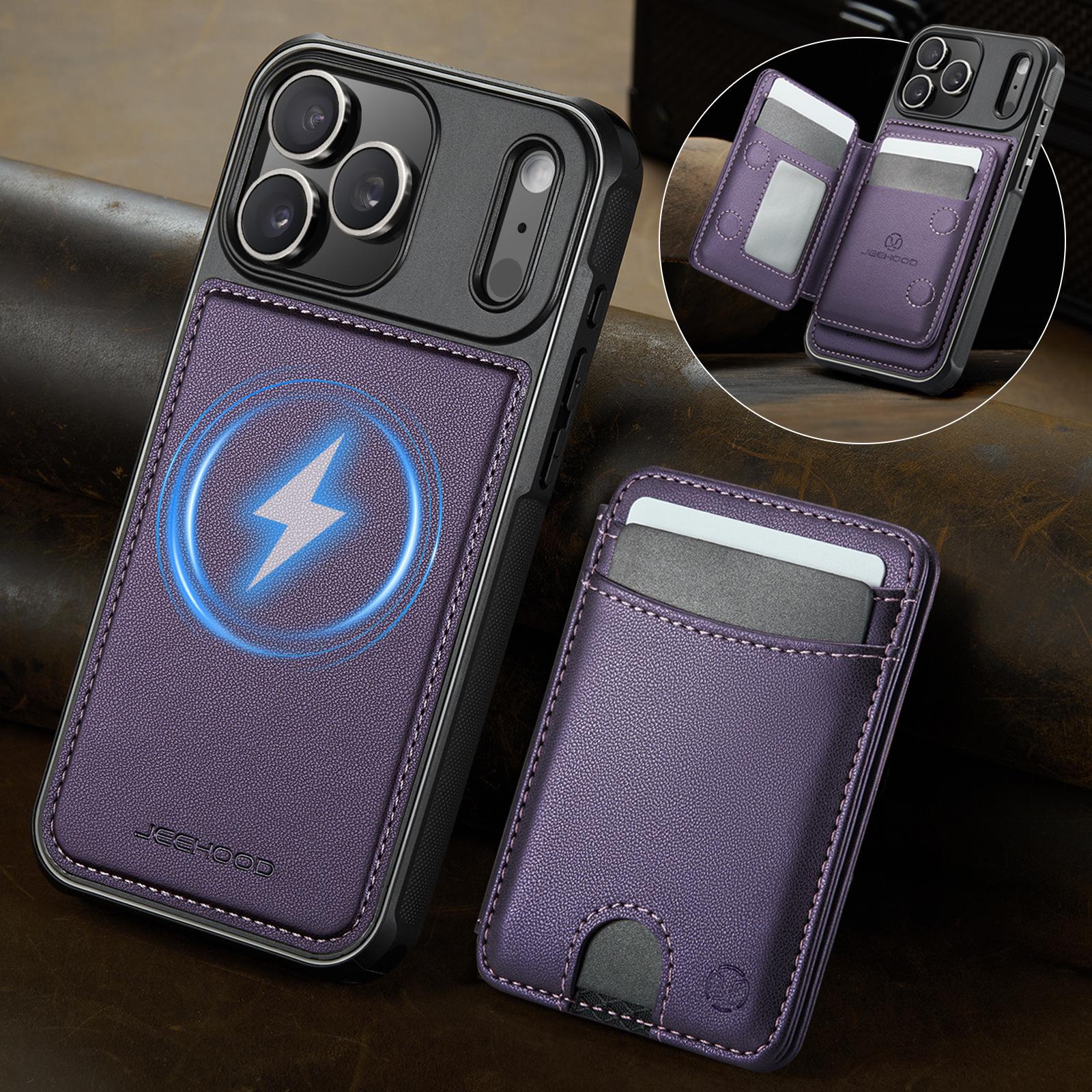 

Leather Phone Case for iPhone 17 Pro Max Air 16 16e 15 Plus 14 13 12 11 Xr Xs Detachable Magnetic Card Slot Wallet Holder Cover iPhone XS Max