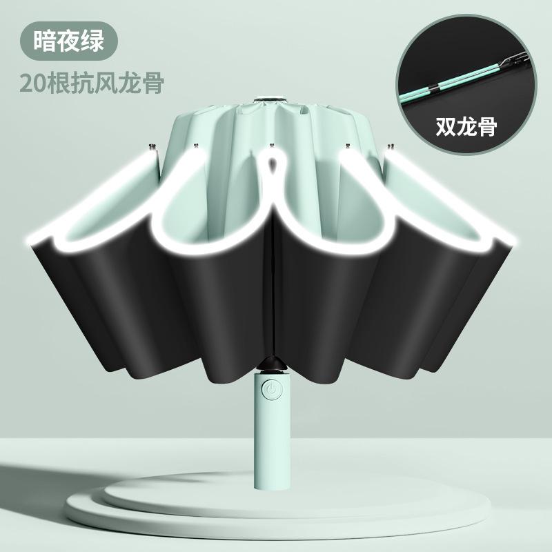 Large oversized men's double reinforced wind-resistant safety reflective strip sun protection parasol outdoor