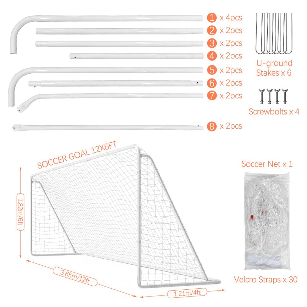 Voetbaldoel 3,66 m x 1,83 m Voetbaldoelen met Netbanden Bal Trainingsset