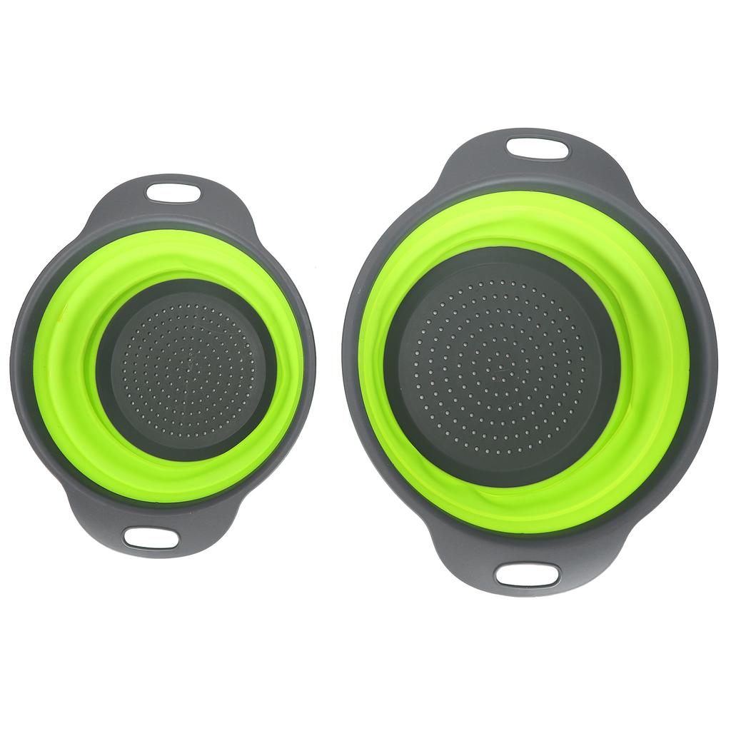 2PCS Round Retractable Folding Drain Basket Fruit Basket Multifunctional Kitchen Plastic Basin