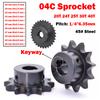 1PCS #25 Roller Chain Sprocket With Keyway 20/24/25/30/40 Tooth Bore 10mm To 20 Pitch 1/4" 6.35mm For 04C Chain