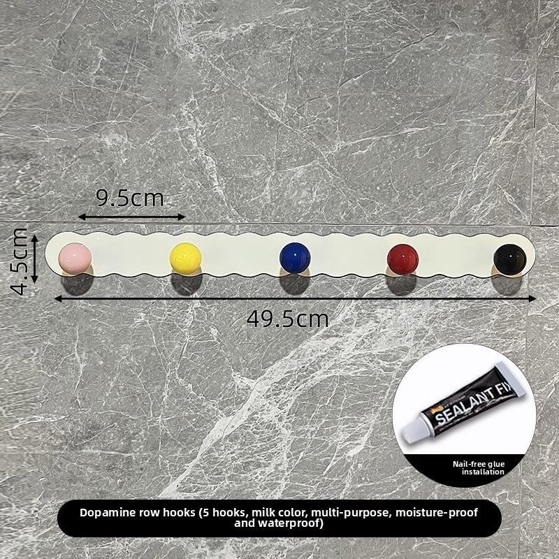 Creative Non-punching Hook On the Wall, Bathroom, Wall-mounted Strong Load-bearing Hook Behind the Entrance Door