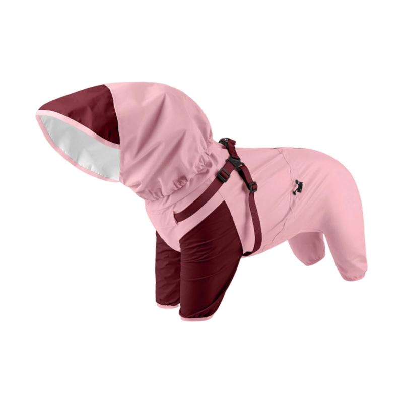 Waterproof Hooded Dog Raincoat with Detachable Hoods Adjustable Pet Rain Jackets For Small To Large Dog Outdoor Activity