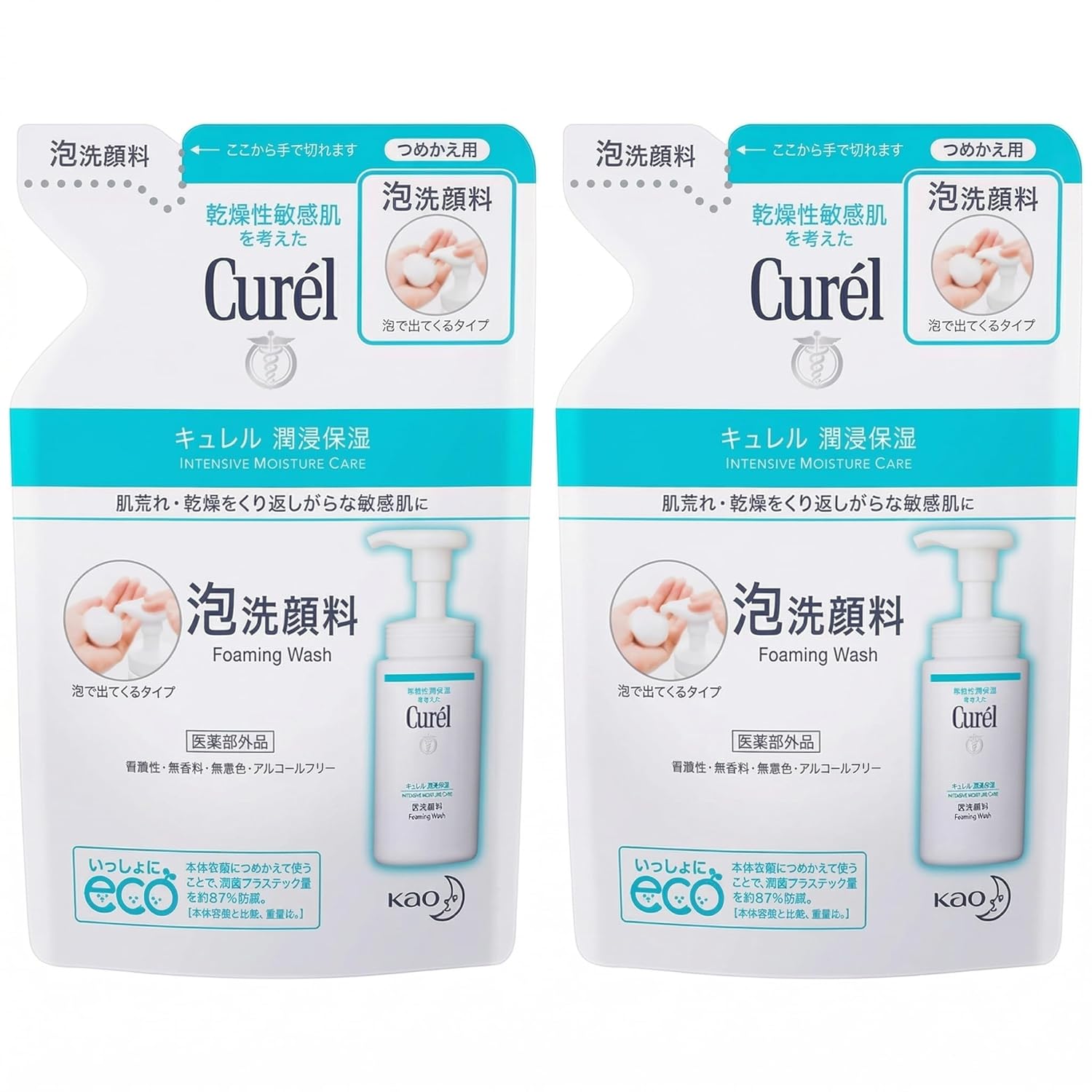2-piece set Kao Curel Foaming Facial Cleanser Refill 130ml x 2 pieces original bonus