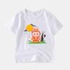 LABUBU Children's Short-sleeved T-shirt, 8 Colors, Comfortable T-shirt for Girls, Cute Cartoon Style,Halloween pumpkin LABUBU, Round Neck Top for Kids