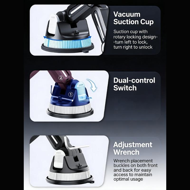 Car Phone Holder for Phone 17 16 15 14 Car Dashboard Mount Cellphone Holder Rotating Suction Cup Phone Stand