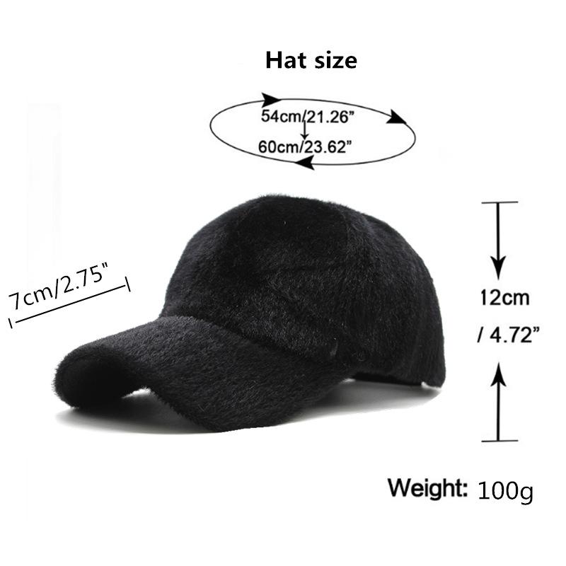 Men'S And Women'S Hats Winter Outdoor Thickened Warm Baseball Cap Imitation Mink Versatile Cap