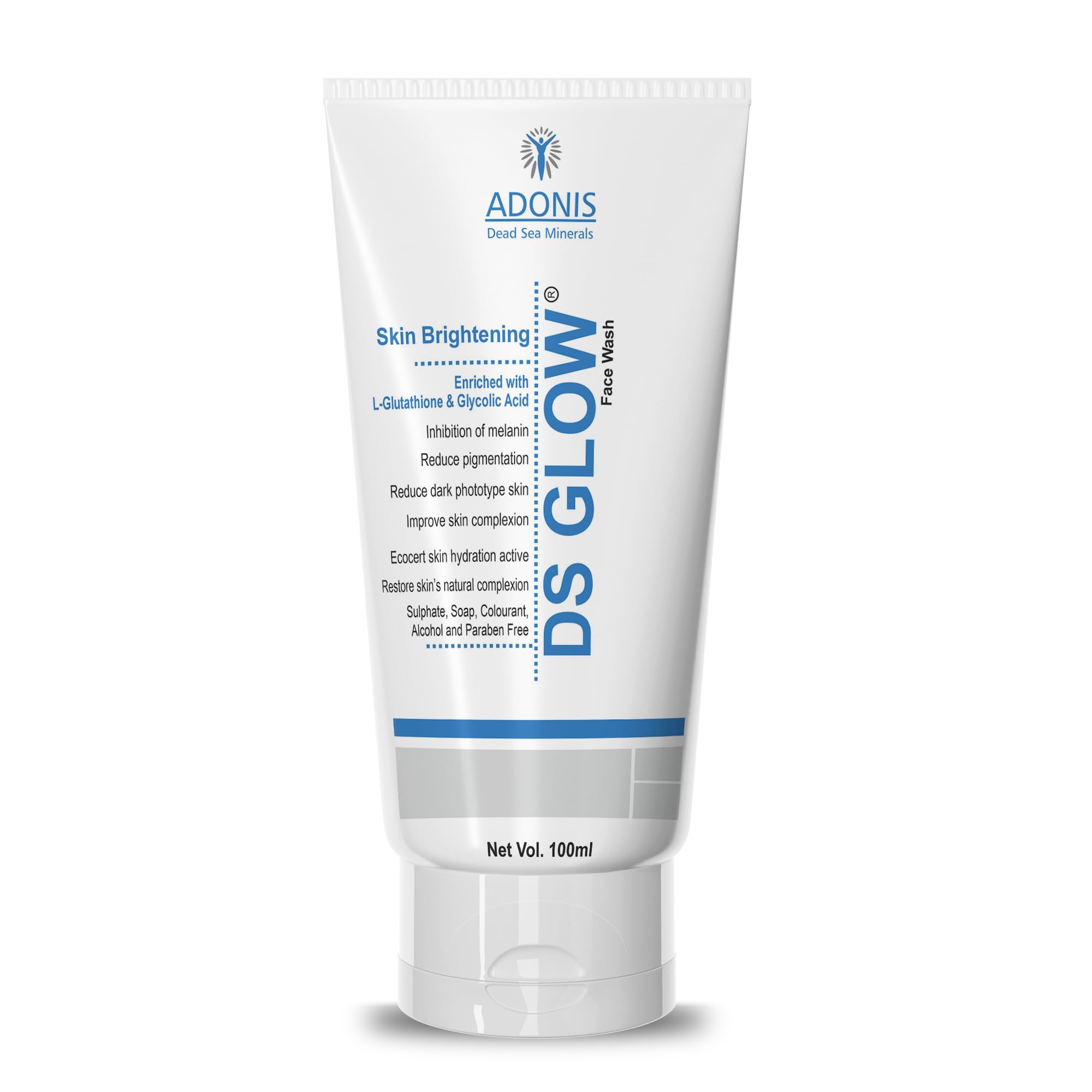 DS GLOW SKIN WHITENING FACEWASH | 100ml Skin Brightning Reduce Pigmentation Face Wash | Dead Sea Minerals Men Womens Daily Care Product