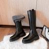 Snow Boots Women's Fur One-piece Warm Fleece Knee-length Boots High Boots Women's Cotton Shoes Leather Boots