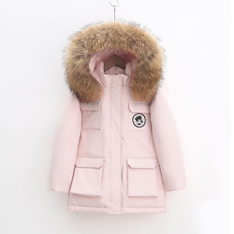 

Детская пуховая куртка средней длины для мальчиков и девочек - Зимняя ветровка, Утепленная для тепла 160 (83-103 lbs)