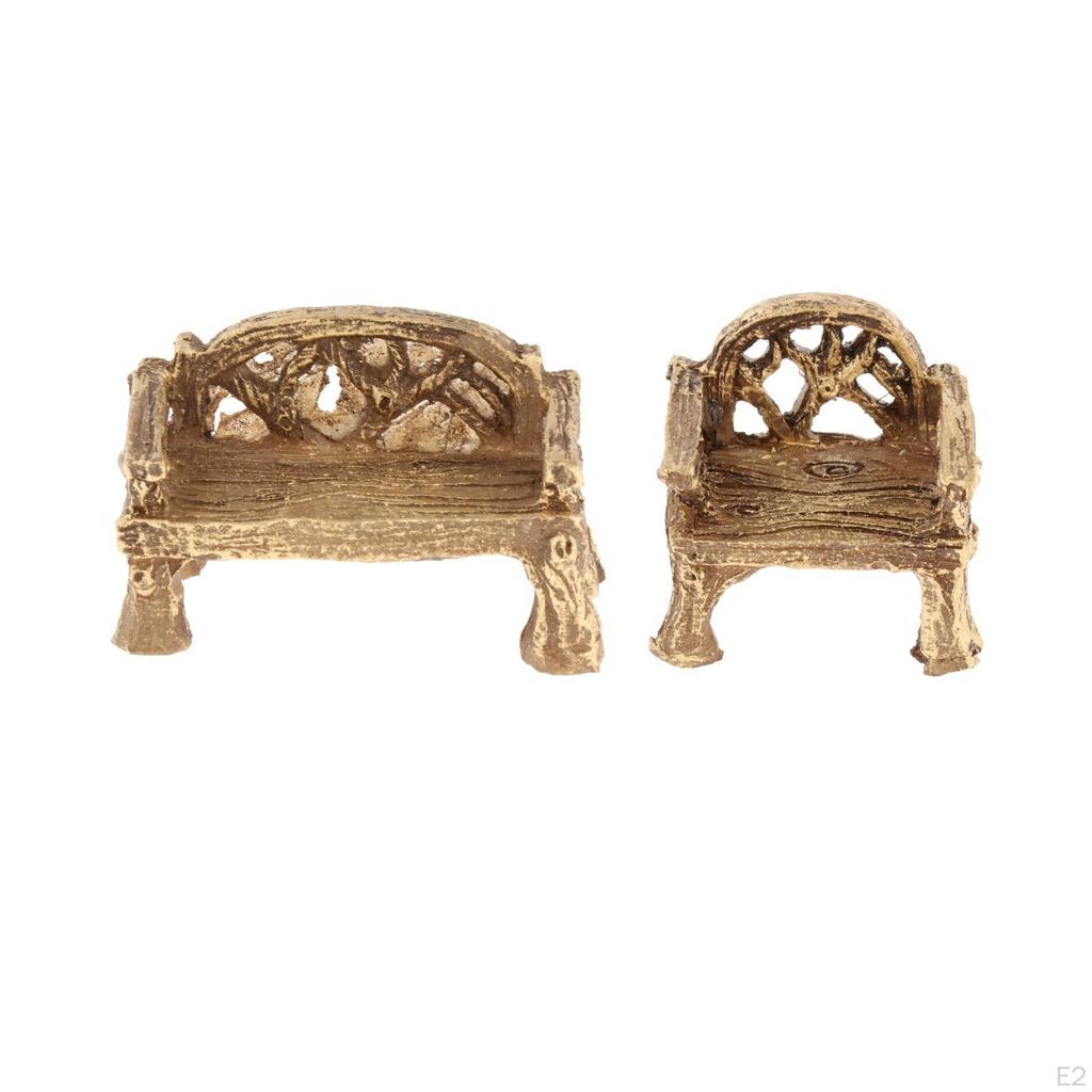 Garden Furniture Ornament Miniature Seat Resin Fairy Dollhouse Accessories Micro Landscape