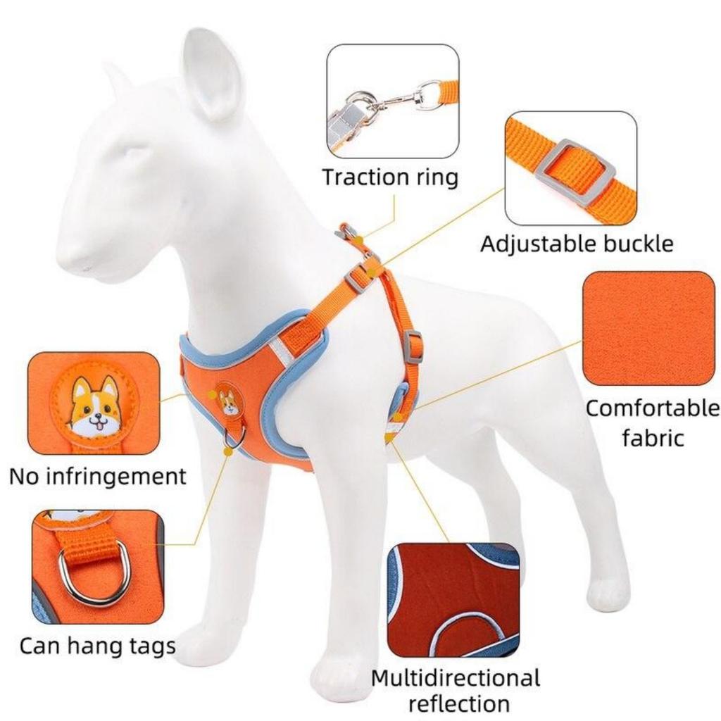 Adjustable Dog Harness No Pull Cute Puppy Cat Soft Walking Leash Set Pet Dogs Harnesses Vest Chihuahua Beagle For Small Dogs