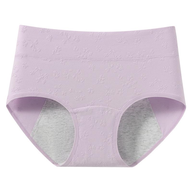 Women's Spring and Autumn Period Leak Proof High Waist Cotton Antibacterial Crotch Non Mark Triangle Briefs
