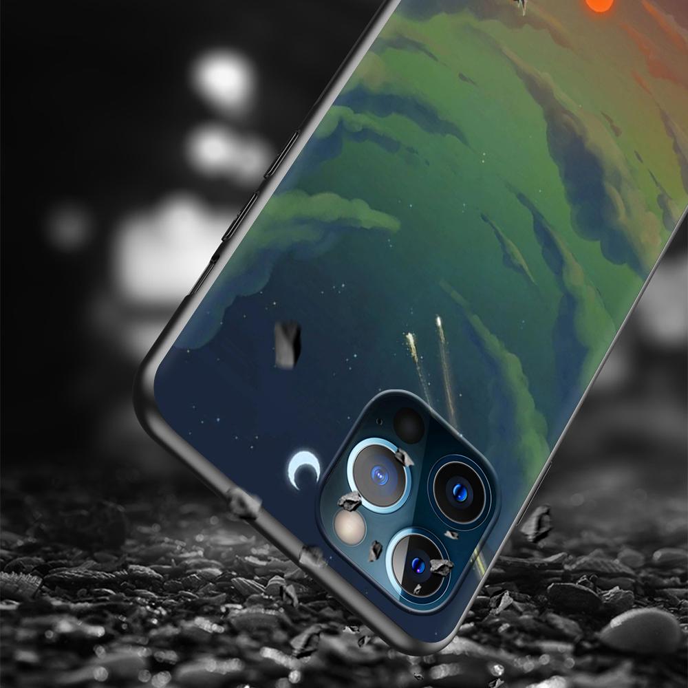 Genshin Impact Case For Apple Iphone 14 11 13 12 Pro Max Xr 7 8 +Se 2020 Xs 6 6s Plus 5 5s Cartoon Black Silicone Phone Cover