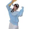 Casual Solid Knit Sweater Ladies V Neck Crew Neck Warm Daily Long Sleeve Blouse