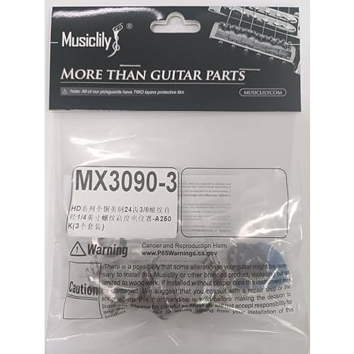 Musiclily Pro HD A250K Brass Guitar Pots, 24-Spline, Fine, Split Shaft, 250k, A-Curve (3 Pieces)