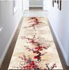 Cherry Blossom Runner Rug Japanese Sakura Floral Rug Spring Hallway Rug, Pastel Pink Zen Rug Japandi Style Soft Petal Carpet
