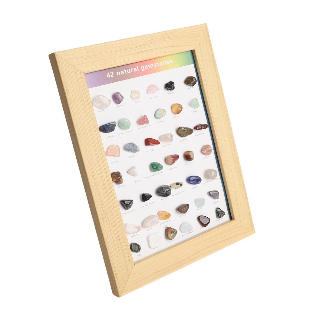 Rocks Collection Set 42 Types Multlfunctional Geography Gemstones and Crystals Set for Education