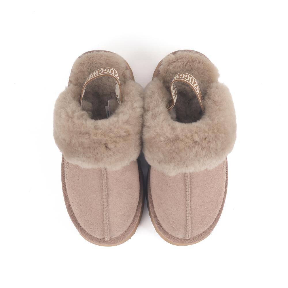 Oz Ugg Wear Adult Platform Slippers Backstrap Bronze