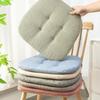 New Winter Thicken Warm Dining Chair Cushion Cotton Linen Seat Pad Horseshoe-shaped Breathable Chair Cushions Home Supplies