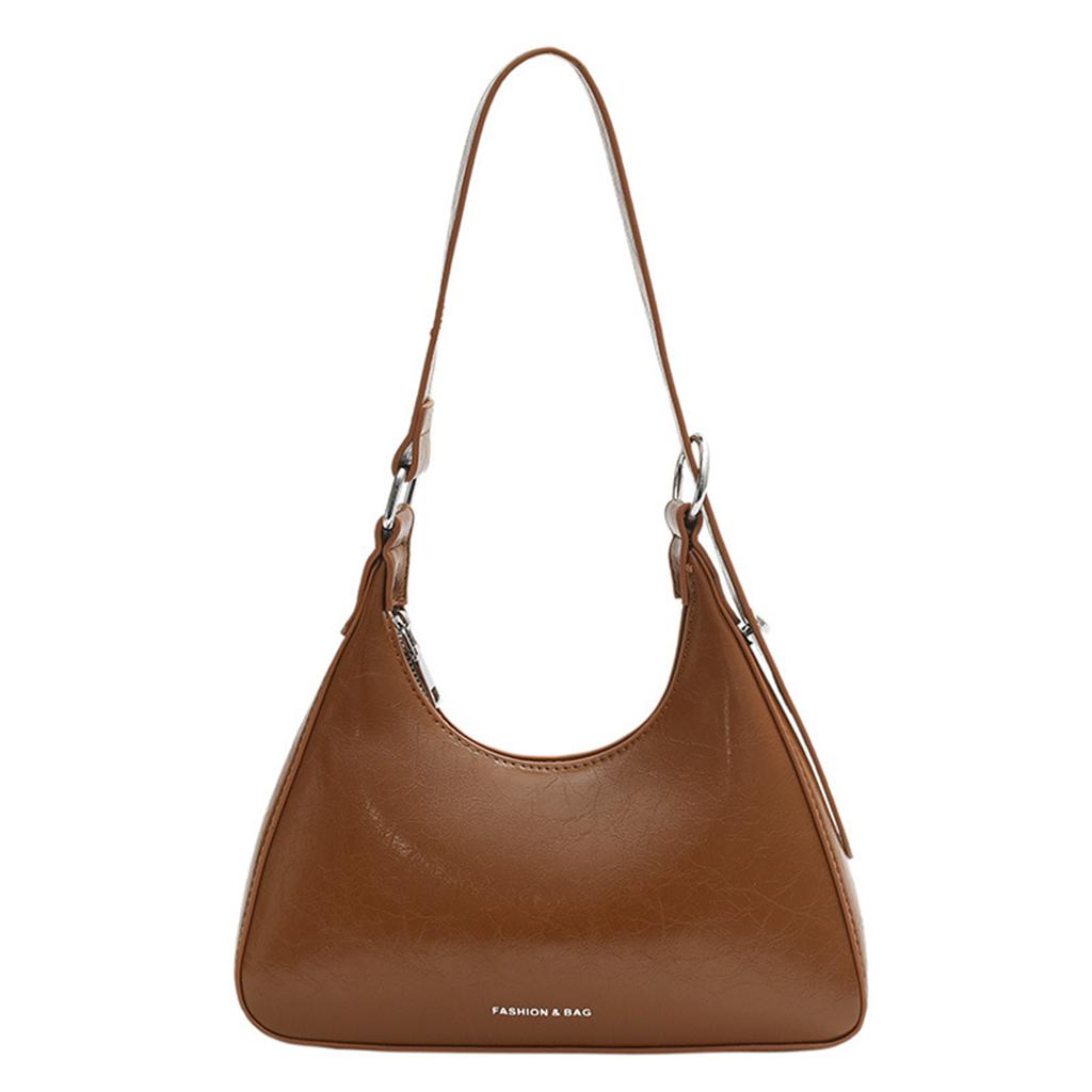 Classic Vintage Women Single Shoulder Bags 2026 New Temperament Commuter PU Leather Handbags Elegant Office Lady Underarm Bag