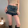 Women's Jeans Skirt A-line Skirt Summer Anti Glare High Waist Design Sense Half Body Short Skirt