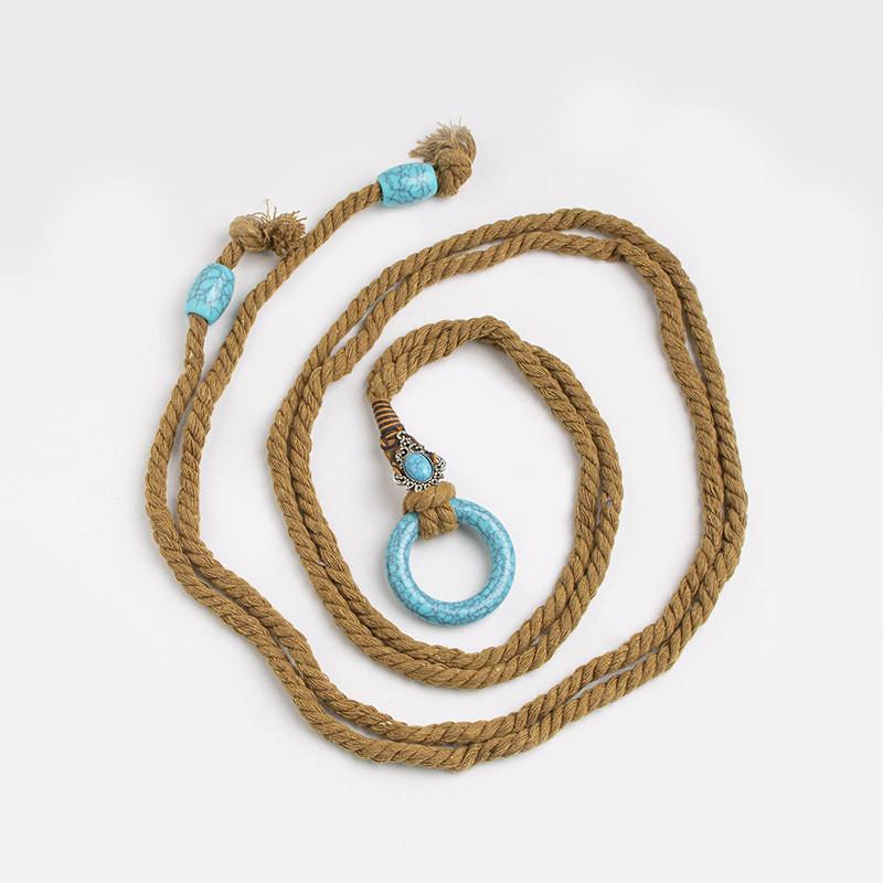 Bohemian Style Waist Rope With Tie Knot Closure For Casual Summer Outfits