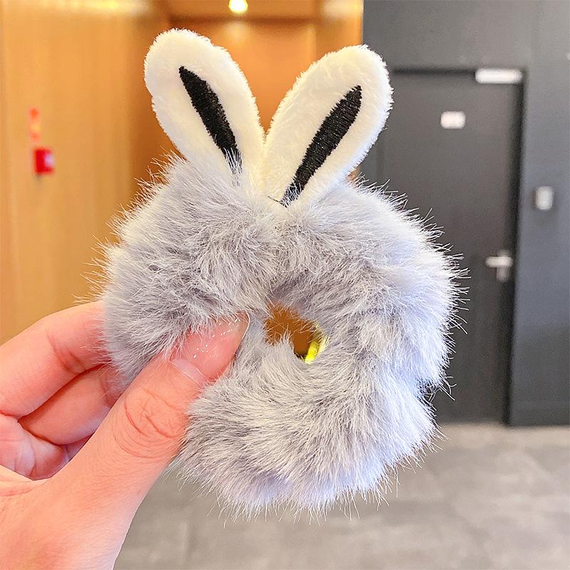 

Самые дешевые эластичные резинки для волос с кроличьими ушками для девочек и женщин, пушистые меховые кольца для волос из искусственного кроличьего меха, плюшевые скранчи, аксессуары для волос