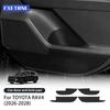 Car Door Anti-Kick Protection Pad Suede Leather Carbon Fiber Style Interior Sticker for Toyota RAV4 2026-2028