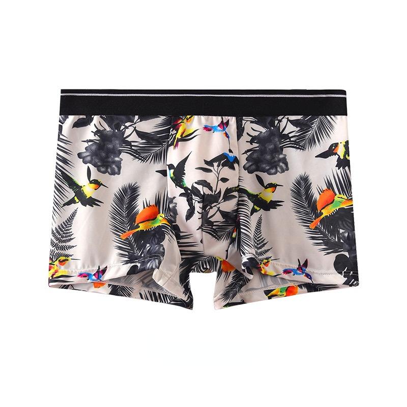 Herren Eisseide Höschen Herren Boxershorts Sommer Dünnschnitt Atmungsaktiv Bedruckt Höschen Herren