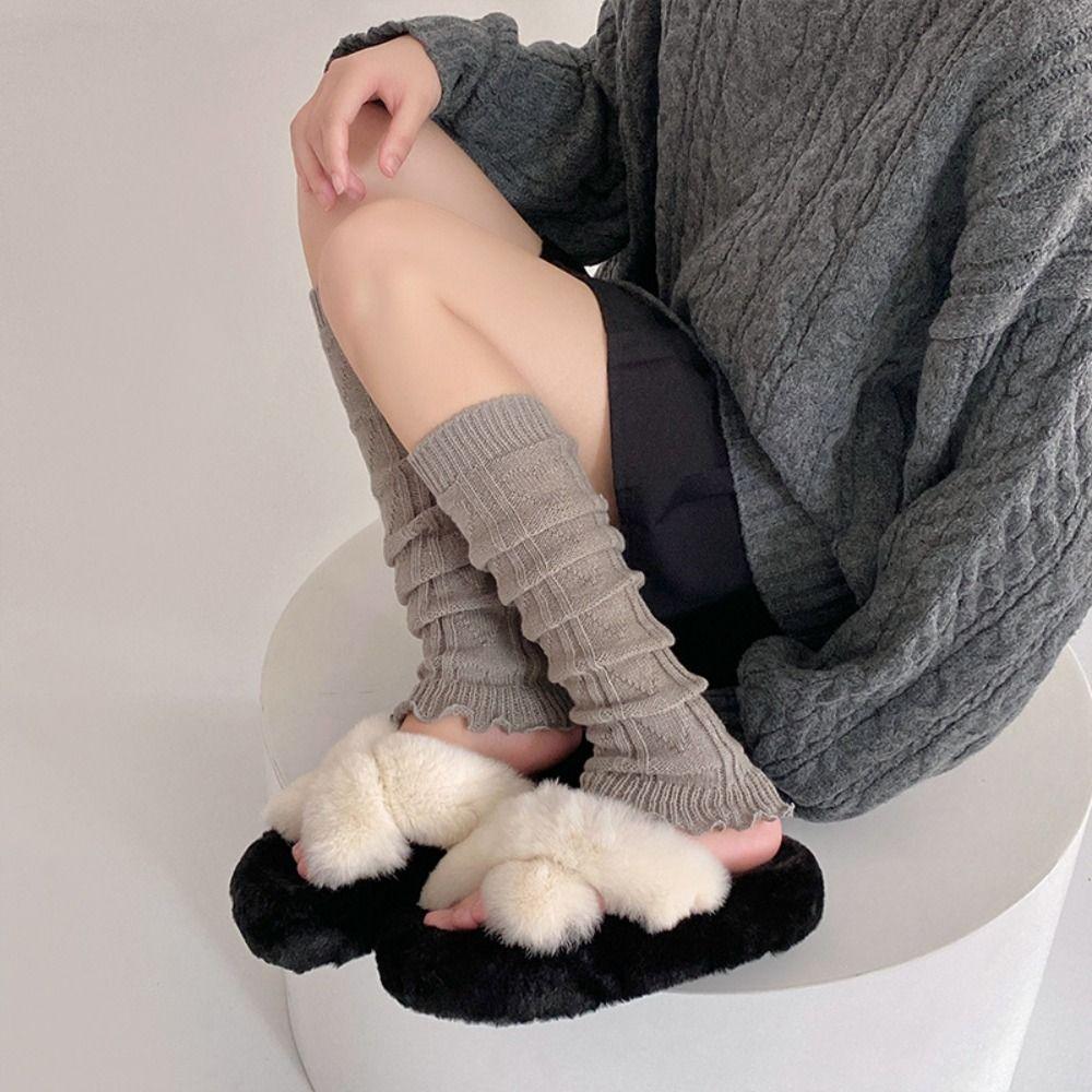 Lolita Fashion Stacked Socks Knitted Foot Cover Leg Cover Socks Leg Warmers  For Women Girls