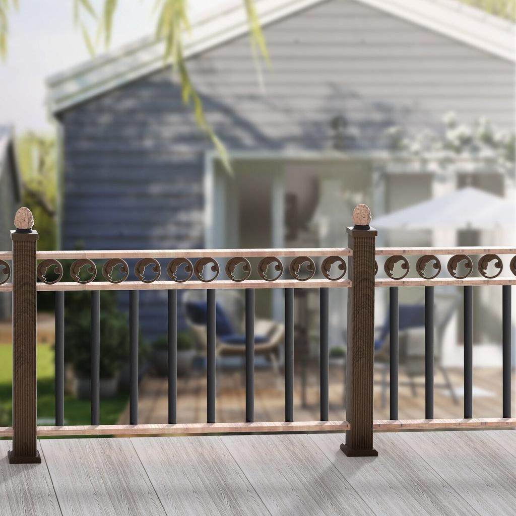 Staircase Metal Balusters, 820x25x5mm Flat Aluminum Alloy Decorative Banister Spindles, 51 Pack Deck Baluster with Screws, Classic Hollow Deck Railing