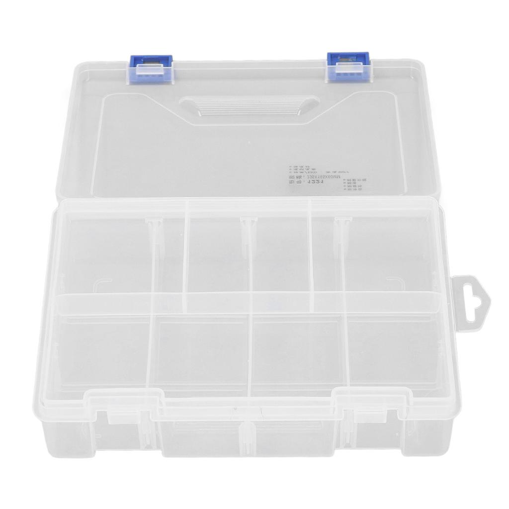 Compartment Box 2 Layer 8 Grids Small Parts Organizer Transparent PP Storage Container with Adjustable Dividers