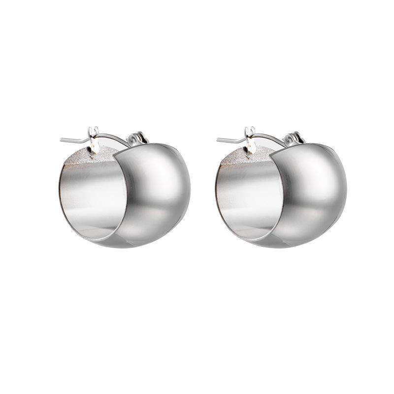 Titanium Steel Gold Chunky Twisted Hoop Earrings Non Fading Versatile Ear Cuff for Women