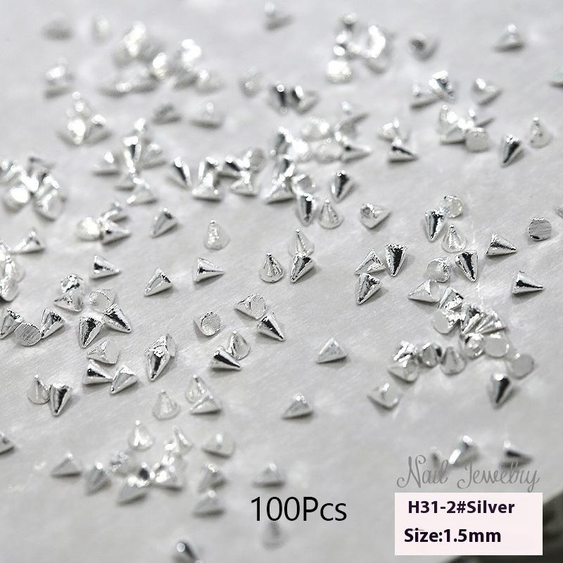100/1000Pcs Punk Metal Rivet Nail Charms 1.5/2/3Mm Cone Black Silver Gold Studs Nail Jewels Decoration Diy Crafts Manicure