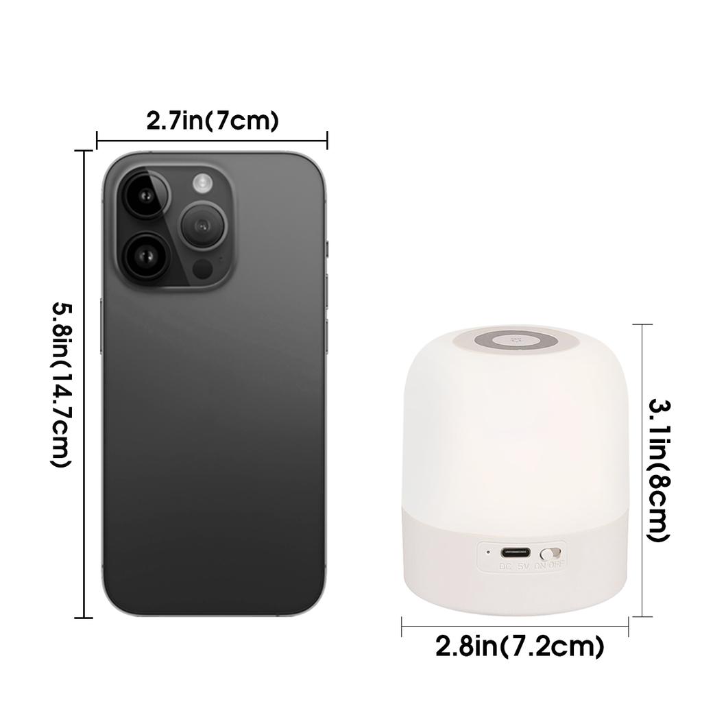 Touch Night Lamp 16 Modes LED Night Light Bedside Lamp USB Charging Night Light Ambient Light Soft Light Table Lamp for Kid Gift