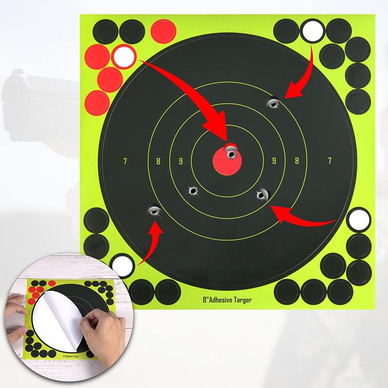 10Pcs Hunting Training Target Stickers Fluorescent Self Adhesive Stickers For Shooting Range Practice