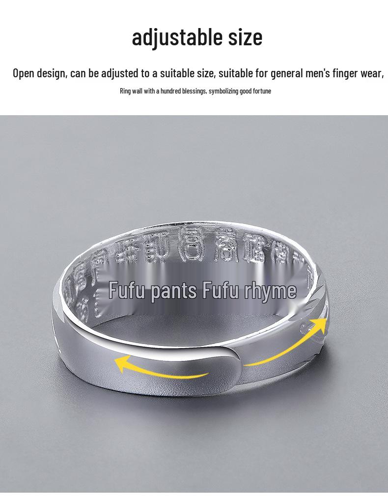 Men's Sterling Silver Adjustable Dragon Ring - Trendy Index Finger Design
