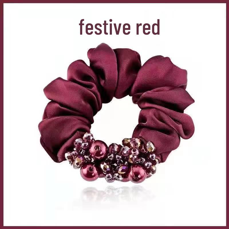 Elegant Mesh Hair Tie with Sparkling Rhinestones, High-End Luxury Hair Accessory for Women, 2025 Style