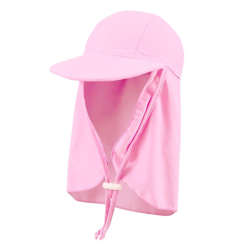 Kids' Swim Cap with Sun Protection - Neck & Ear Coverage, Large Brim, Cute Summer Beach Hat