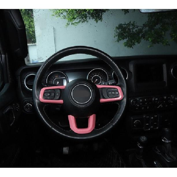 3X Pink Car Steering Wheel Moulding Cover Trim Bezels For Jeep Wrangler JL 2018+