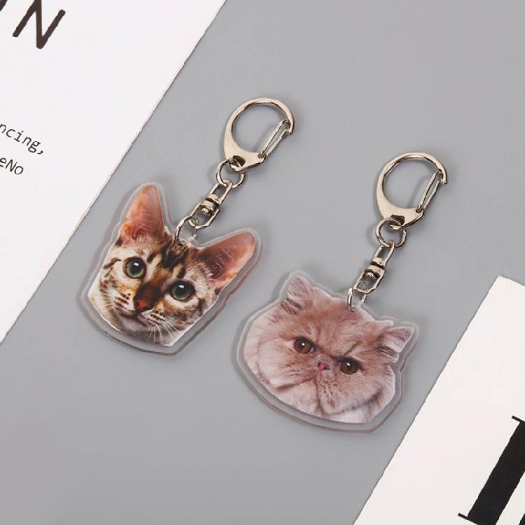 Cartoon Cat Pendant Lovely Animal Shaped Keychain Acrylic Keyring Bag Ornament