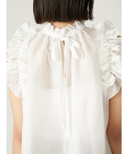 FRAY Gathered Frill Blouse FWFB254163 White I.D. Women's 2-Way