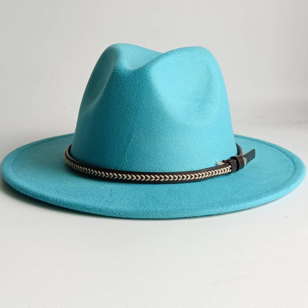 Deep Purple Fedora Felt Hat Men'S And Women'S Universal Solid Color Fedora Hat Women'S  Wide Brim Classic Jazz Hat Church Hat