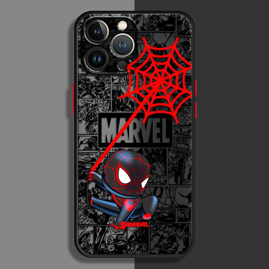 Marvel Cute Spiderman Case for iPhone 17 Pro Max Air 15 XS XR 14 12 17e 11 7 8 SE 16 Plus 13 Mini Back Phone Cover