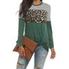 Women's  And Winter Leopard Pattern Stitching Long Sleeve T-Shirt