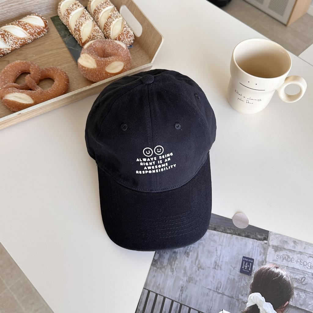 Fashion Baseball Cap Spring And Summer Female Smiley Face Letter Face Small Versatile Sunshade Cap