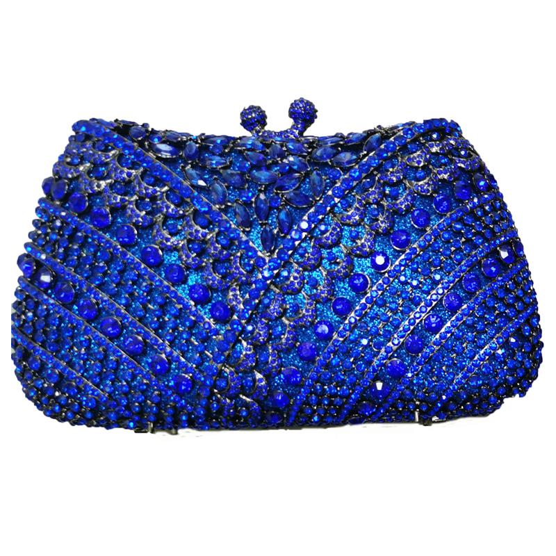 

Blue Evening Bags for Women Wedding Bridal Clutches Rhinestone V Purses Formal Dinner Banquet Diamond Handbags Party Clutch 20cmX12cmX6.3cm синий
