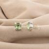Green Amethyst Gemstone 925 Sterling Silver Jewelry Handmade Studs, Light-Weight Earring 1" For Her EE-181-12