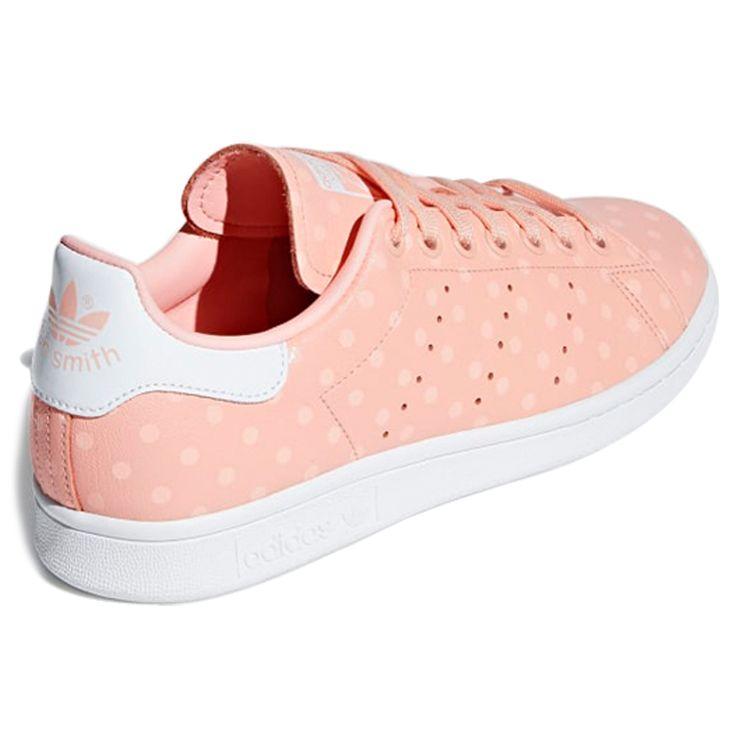 Adidas Originals Stan Smith Non-Slip Low-Top Skate Shoes Coral Pink Polka Dot Women Sneakers B41623